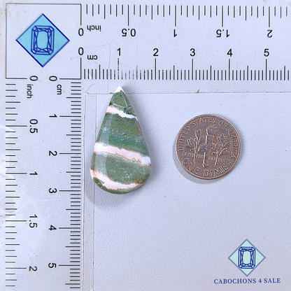 Green Zebra Jasper Pear Cabochons 28*16*5mm