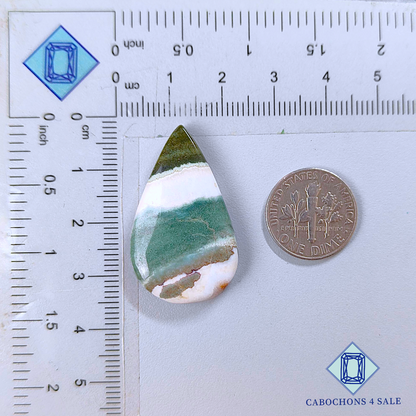 Green Zebra Jasper Pear Cabochons 33*20*5mm
