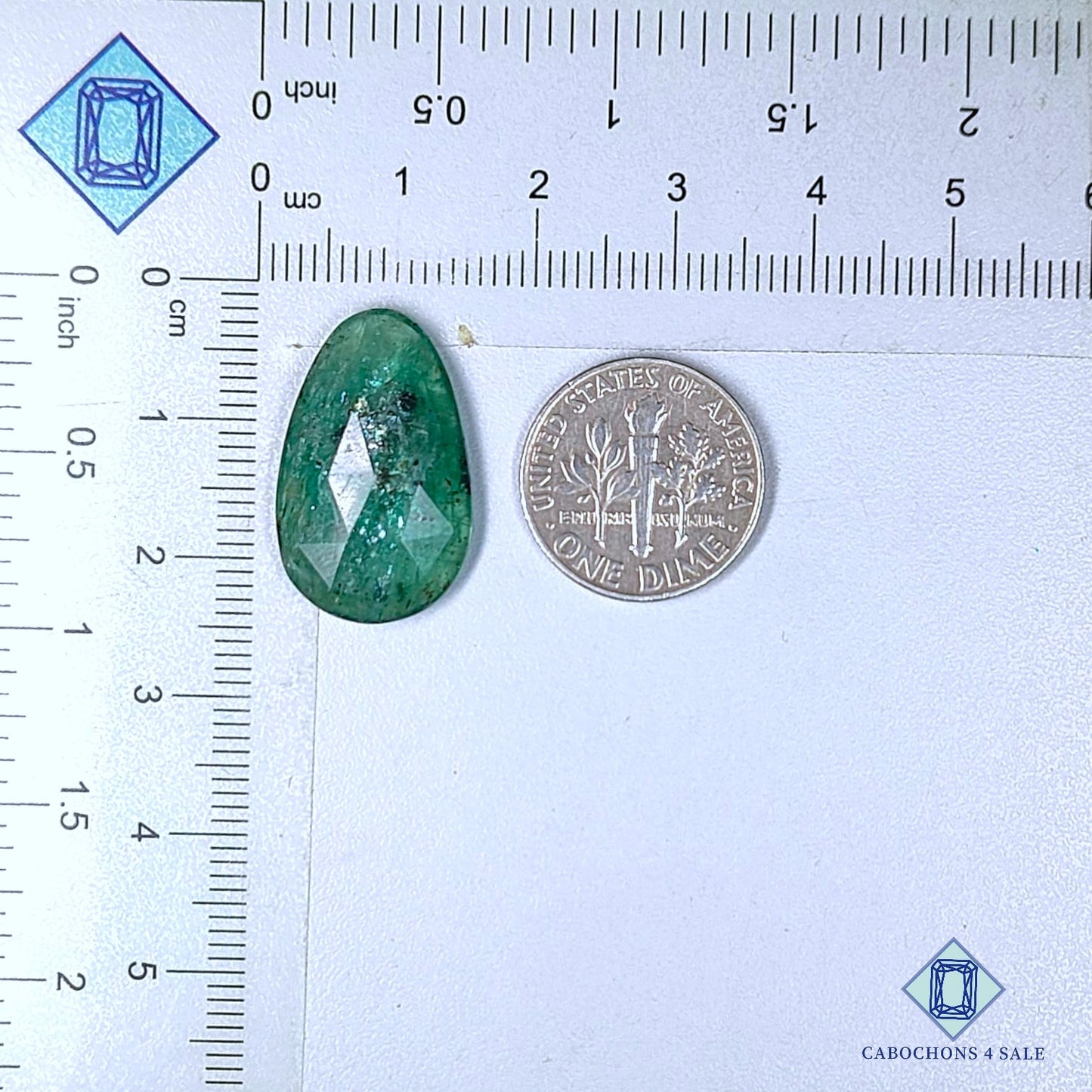 Natural Green Kyanite Gemstone  Pear Rose Cut 23*14*4mm from Brazil available for sale