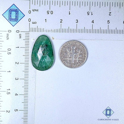 Natural Green Kyanite Gemstone  Pear Rose Cut 23*14*4mm from Brazil available for sale