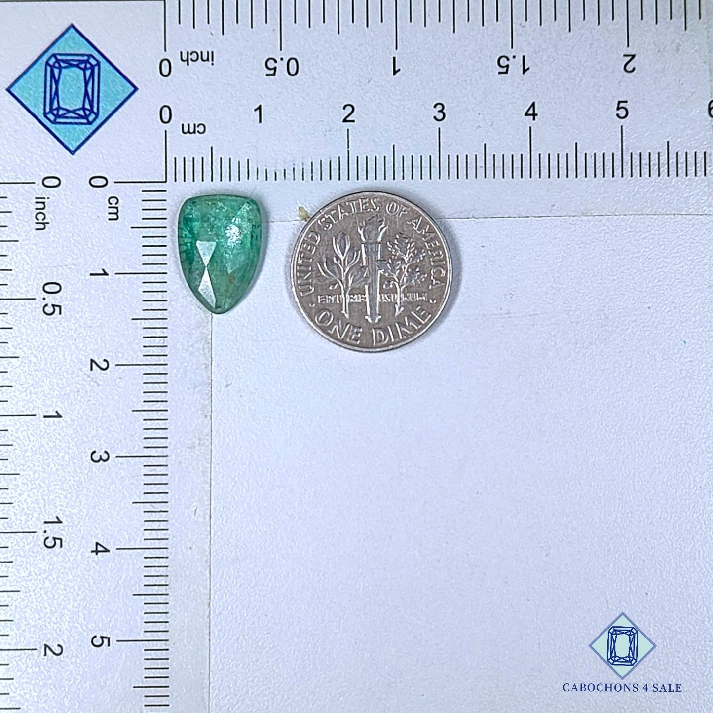 Natural Green Kyanite Gemstone  Pear Rose Cut 13*9*3mm from Brazil available for sale