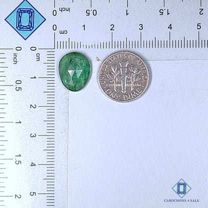 Natural Green Kyanite Gemstone  Oval Rose Cut 14*11*4mm from Brazil available for sale