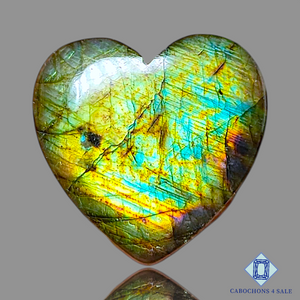 Green Labradorite Heart Carvings