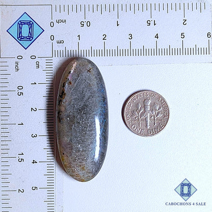 Natural Green Labradorite Gemstone Oval Cabochons 47*20*8mm from Madagascar  available for sale