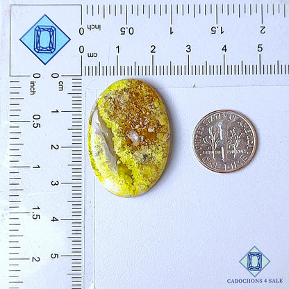 Natural Green Opal Gemstone Oval Cabochons 33*23*5mm from Madagascar available for sale