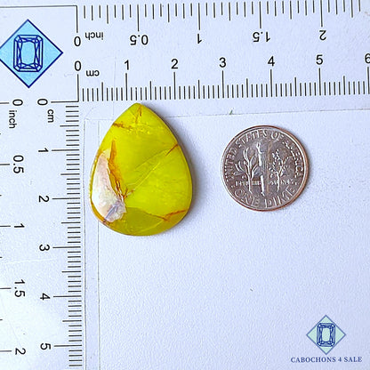 Natural Green Opal Gemstone Pear Cabochons 27*21*5mm from Madagascar available for sale