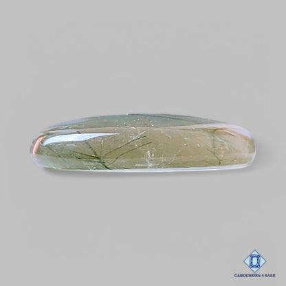 Natural Green Rutile Quartz Gemstone Pear Cabochons 29*21*5mm from Brazil available for sale