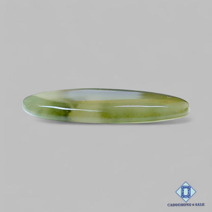 Cabujones ovalados de piedra preciosa de rutilo verde natural de 35 x 24 x 4 mm, procedentes de Brasil, disponibles para la venta.