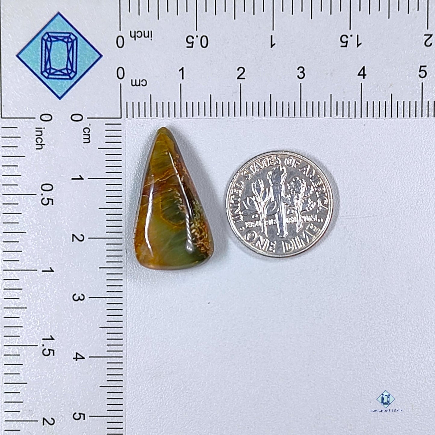 Green Rutile Cacoxenite Pear Cabochons