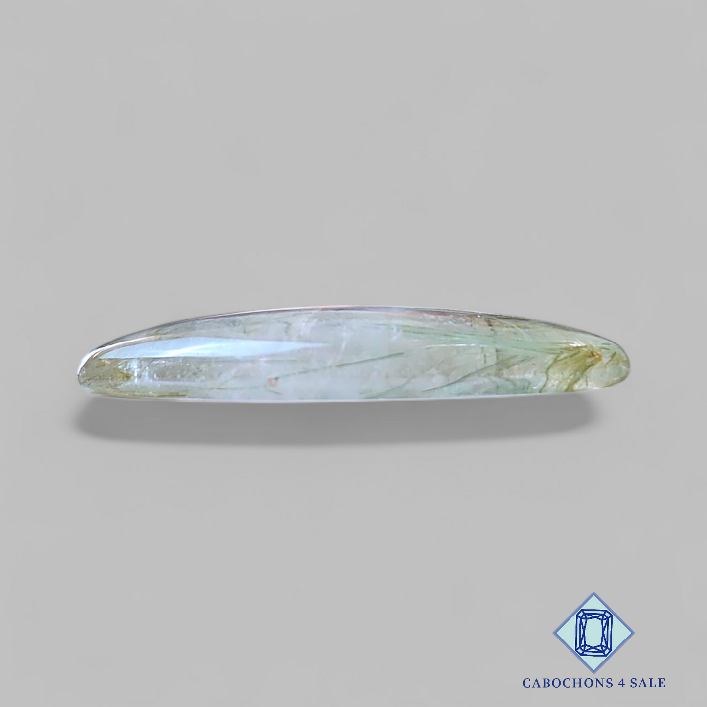 Cabujones marquesa de cuarzo rutilo verde