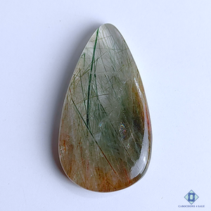 Green Rutile Quartz Pear Cabochons 44*24*6mm