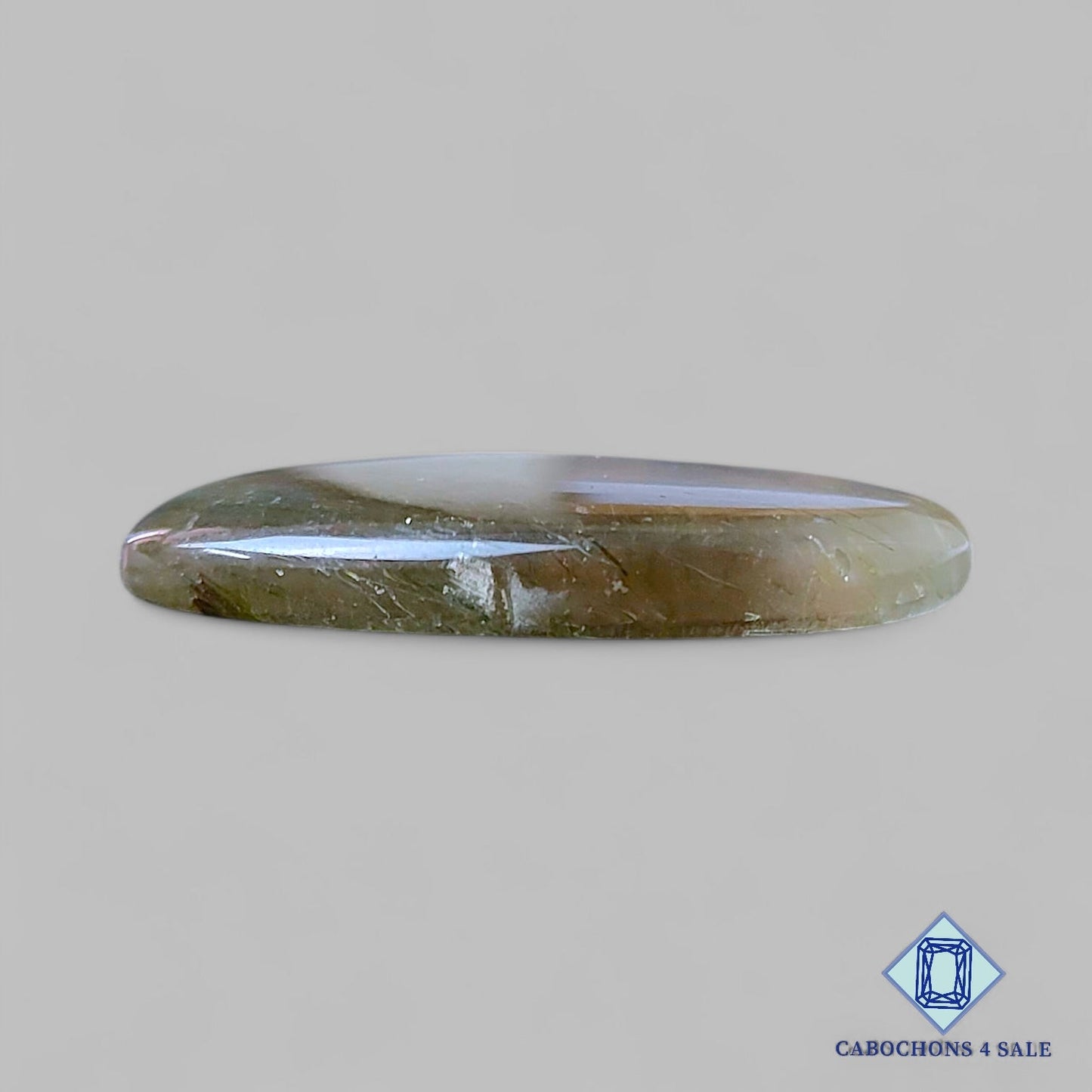 Natural Green Rutile Quartz Gemstone  Oval Cabochons 35*25*5mm from Brazil available for sale