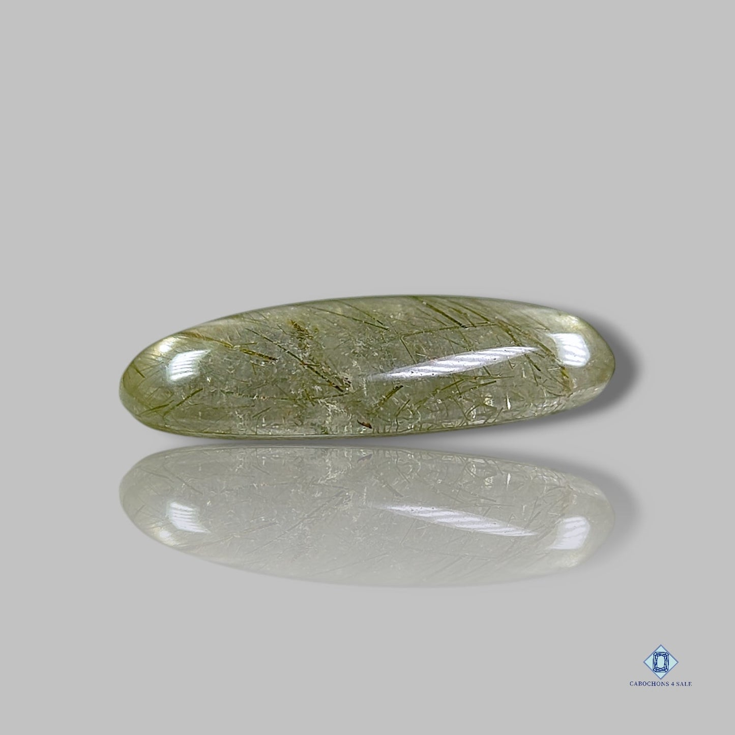 Green Rutile Quartz Oval Cabochons