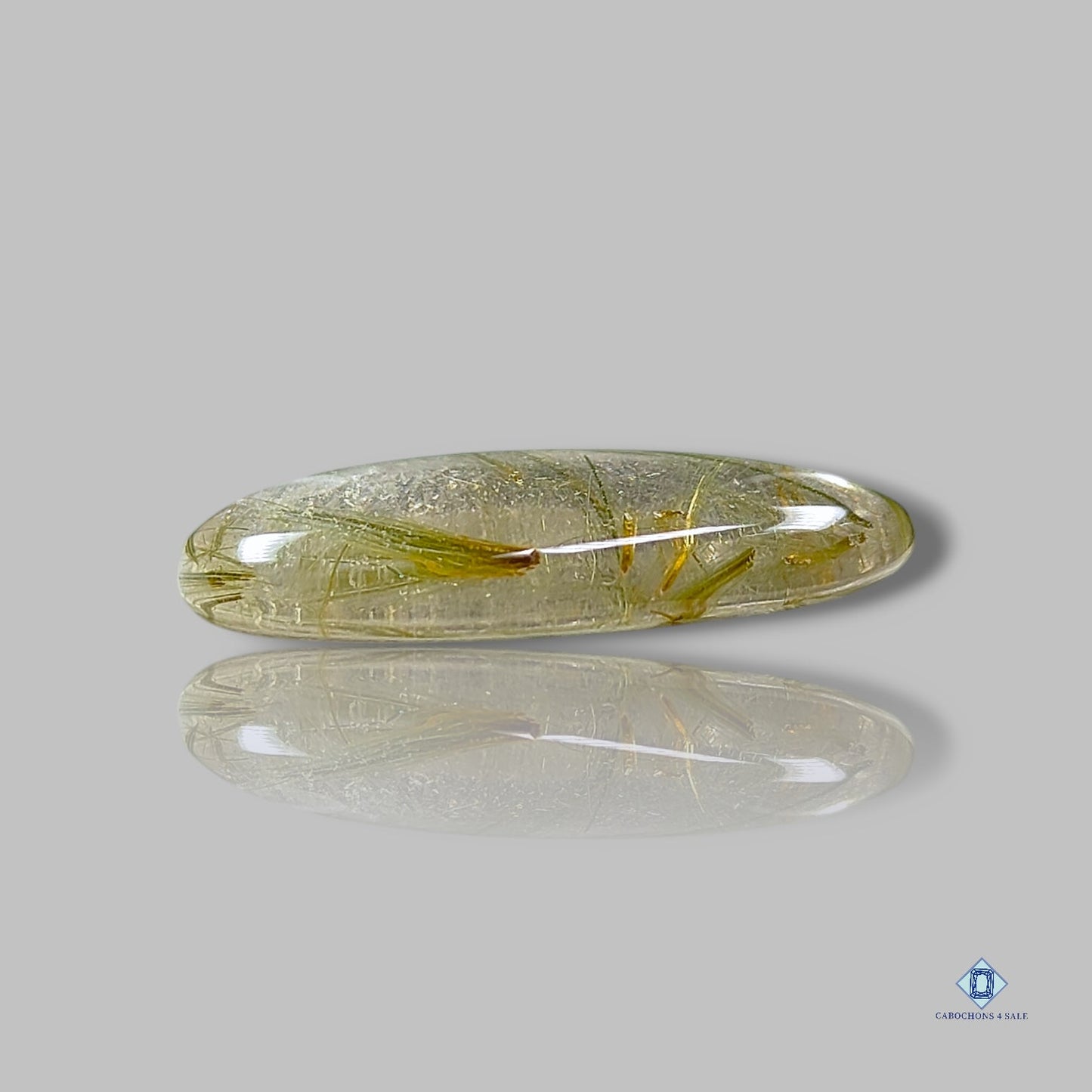 Green Rutile Quartz Pear Cabochons