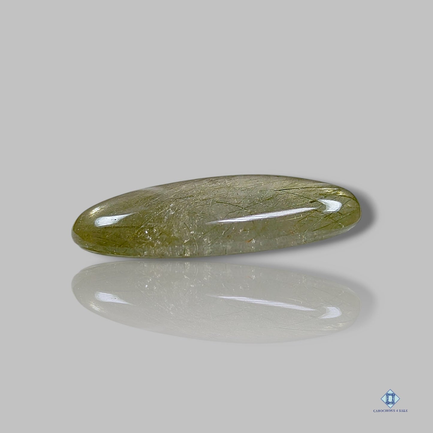 Green Rutile Quartz Oval Cabochons