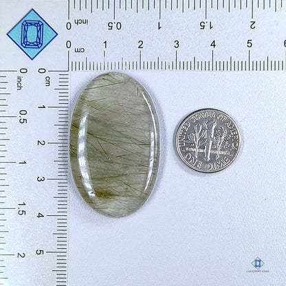 Green Rutile Quartz Oval Cabochons