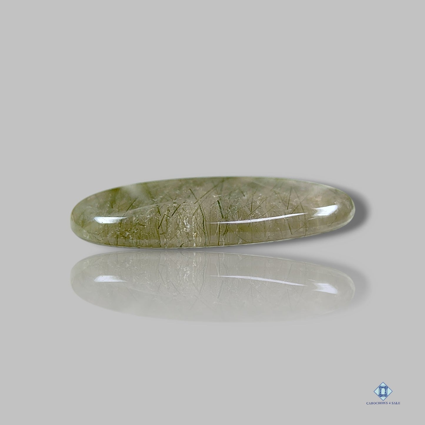 Green Rutile Quartz Oval Cabochons