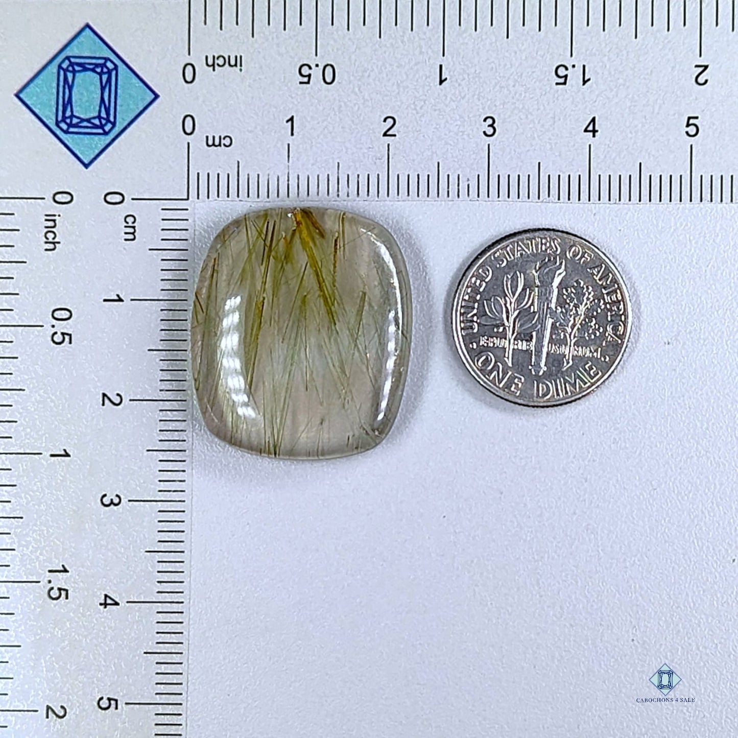 Green Rutile Quartz Cushion Cabochons