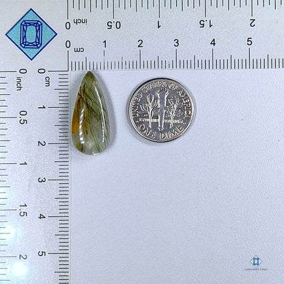 Green Rutile Quartz Pear Cabochons