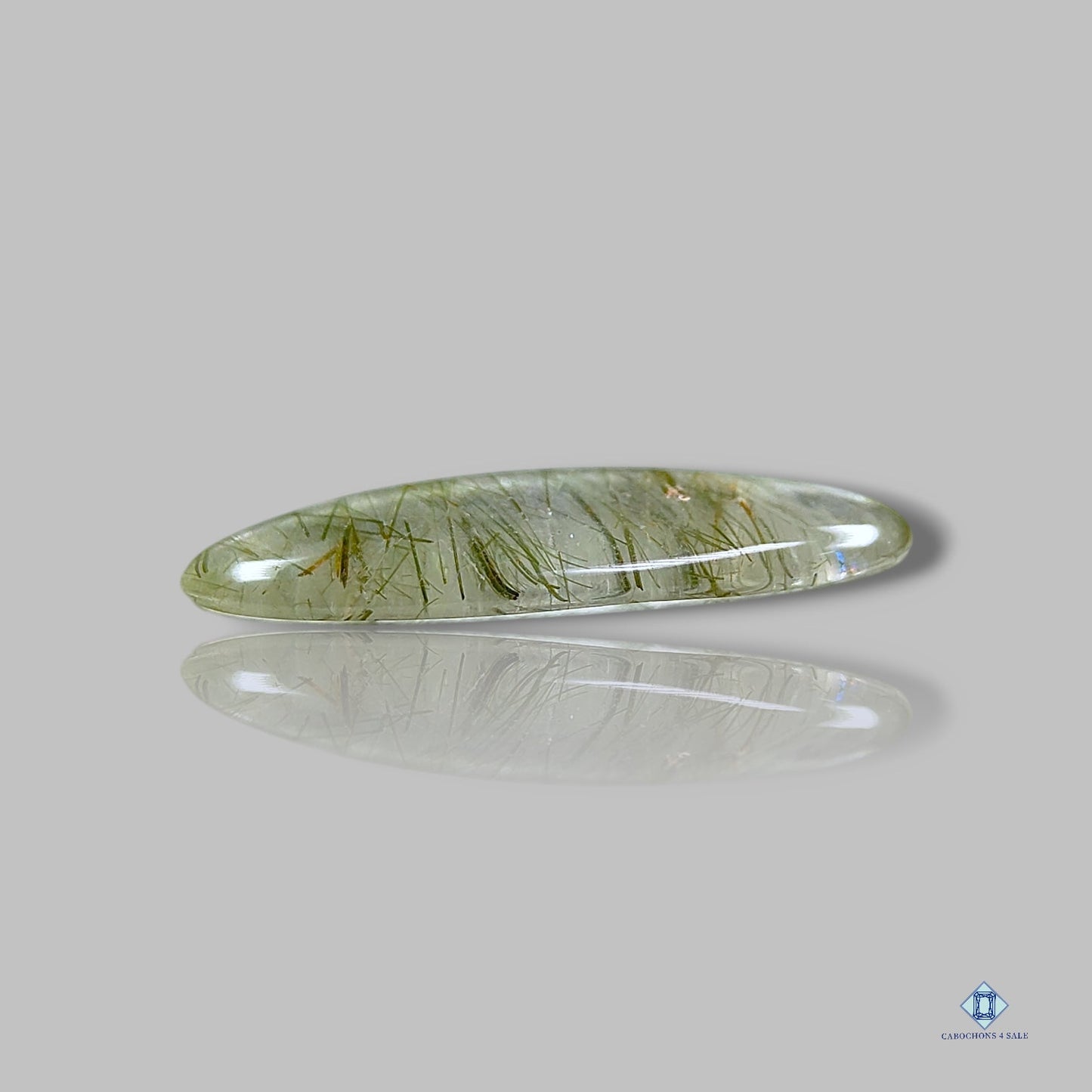 Green Rutile Quartz Oval Cabochons