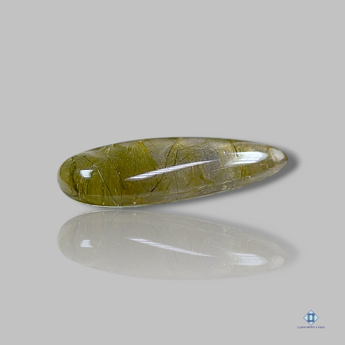 Green Rutile Quartz Pear Cabochons