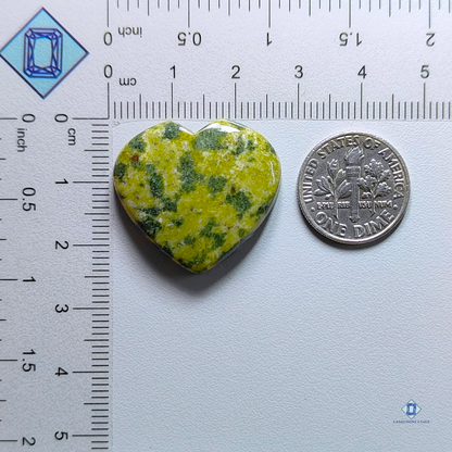 Green Serpentine-Heart-Cabochons