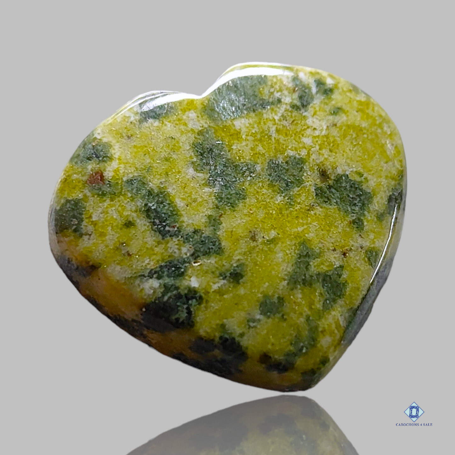 Green Serpentine-Heart-Cabochons