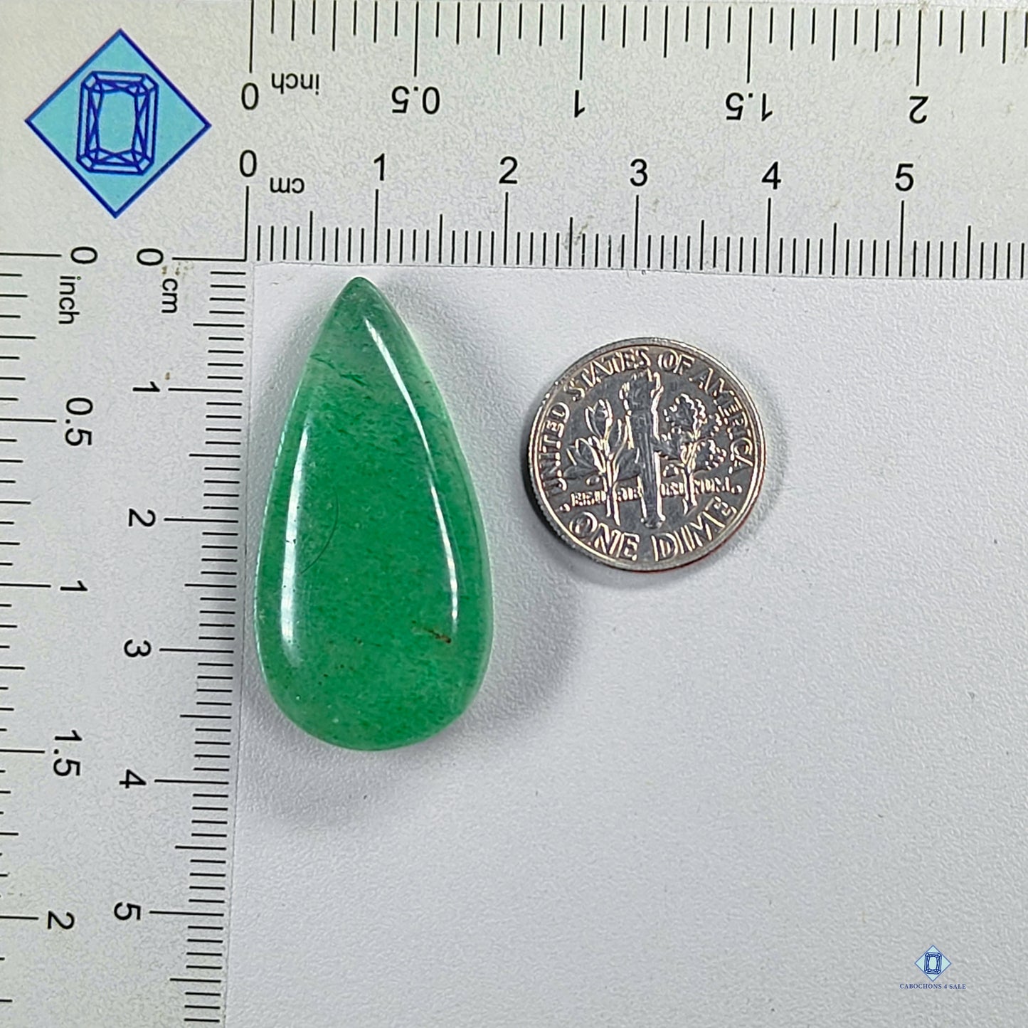 Green Strawberry Pear Cabochons