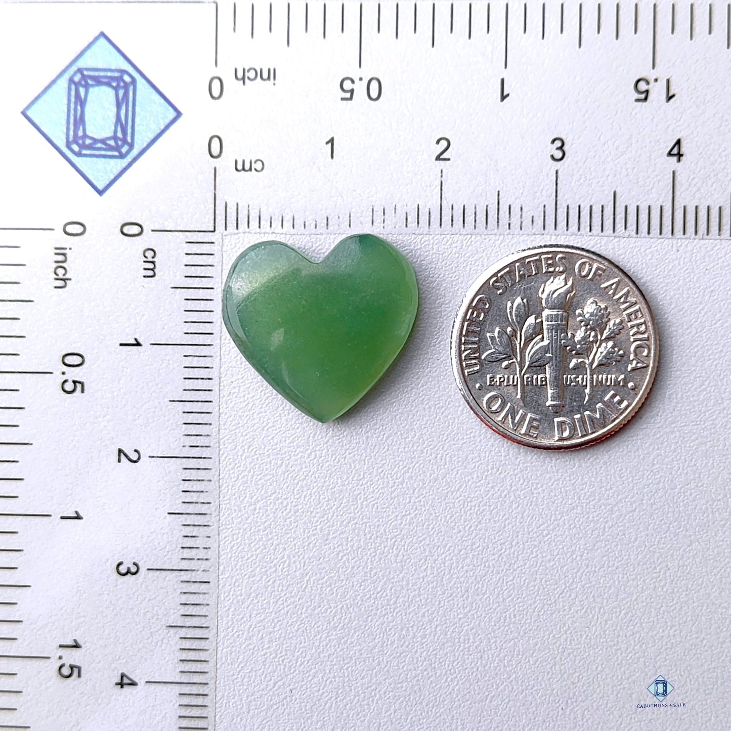 Green Strawberry Quartz Heart Carvings