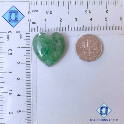 Green Strawberry Quartz Heart Carvings 22*21*7mm