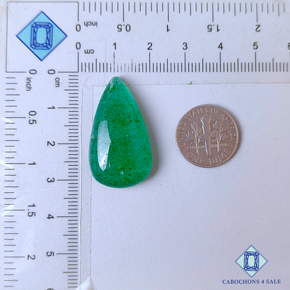 Green Strawberry Quartz Pear Cabochons 30*17*7mm