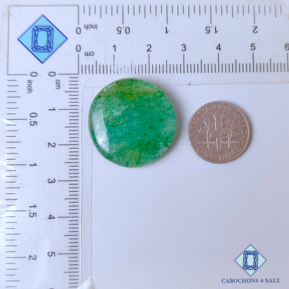 Green Strawberry Quartz Round Cabochons 24*6mm