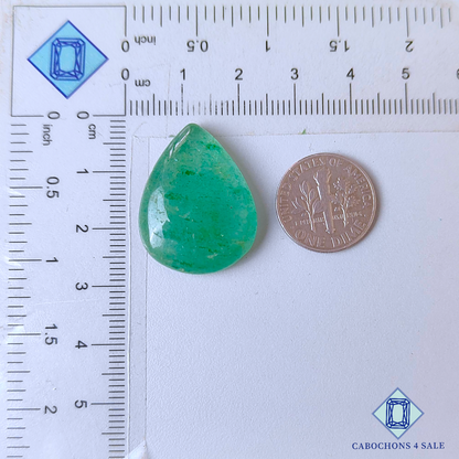 Green Strawberry Quartz Pear Cabochons 26*20*7mm