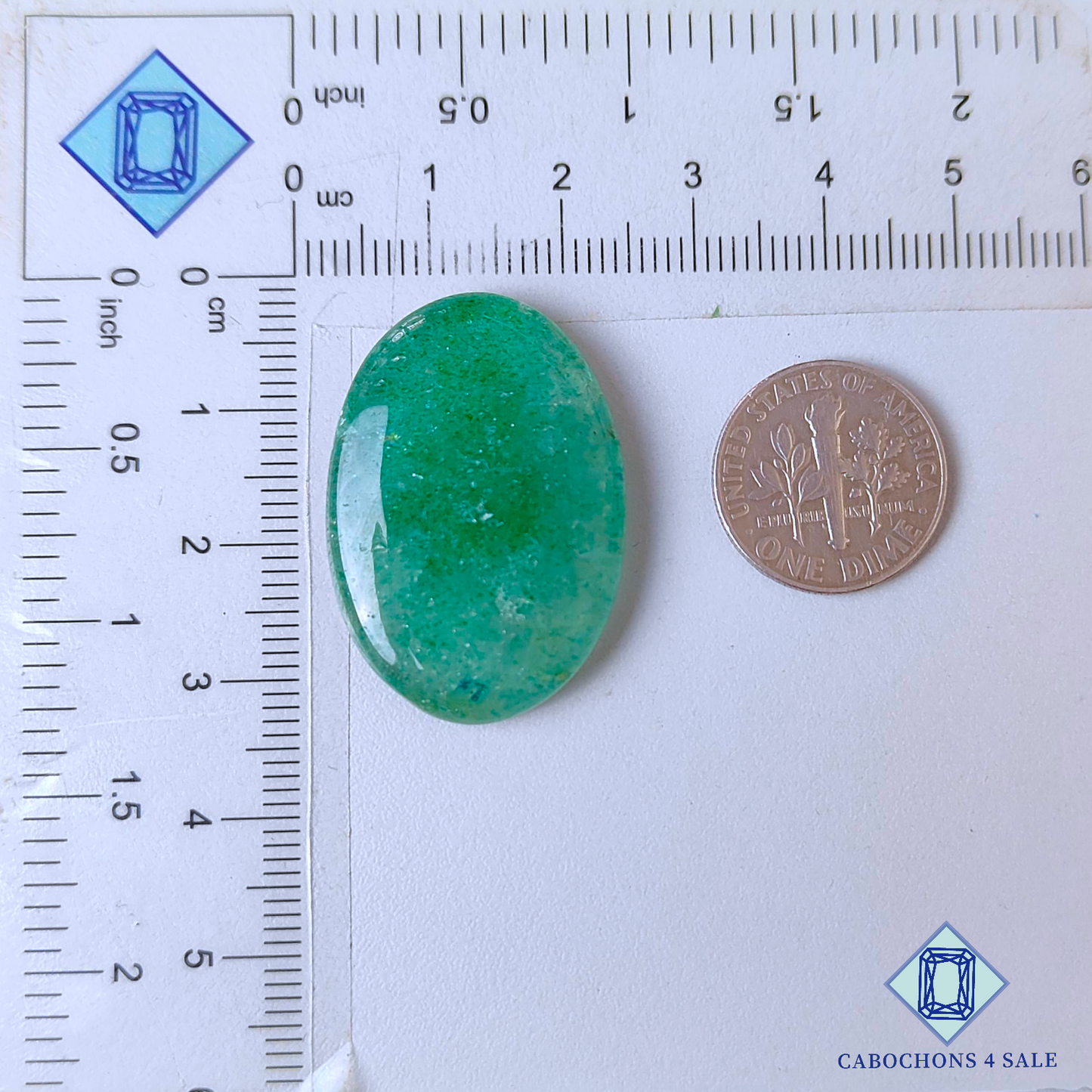 Green Strawberry Quartz Oval Cabochons 32*22*5mm