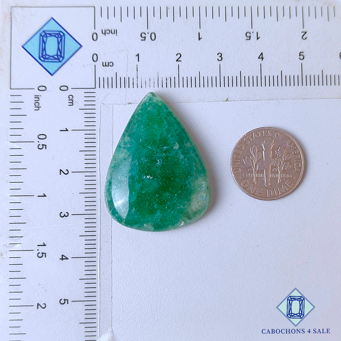 Green Strawberry Quartz Pear Cabochons 33*25*6mm