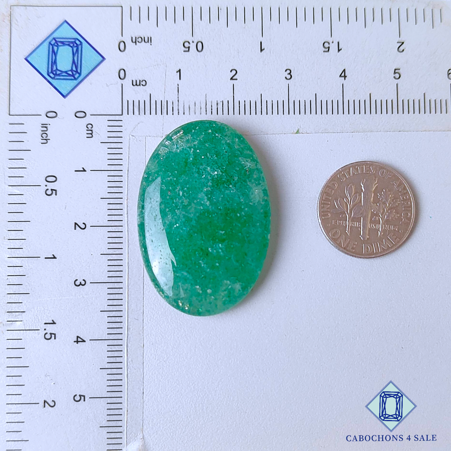 Green Strawberry Quartz Oval Cabochons 34*23*6mm