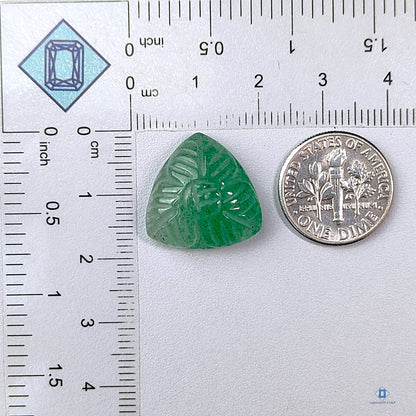 Green Strawberry Quartz Trillion Carvings