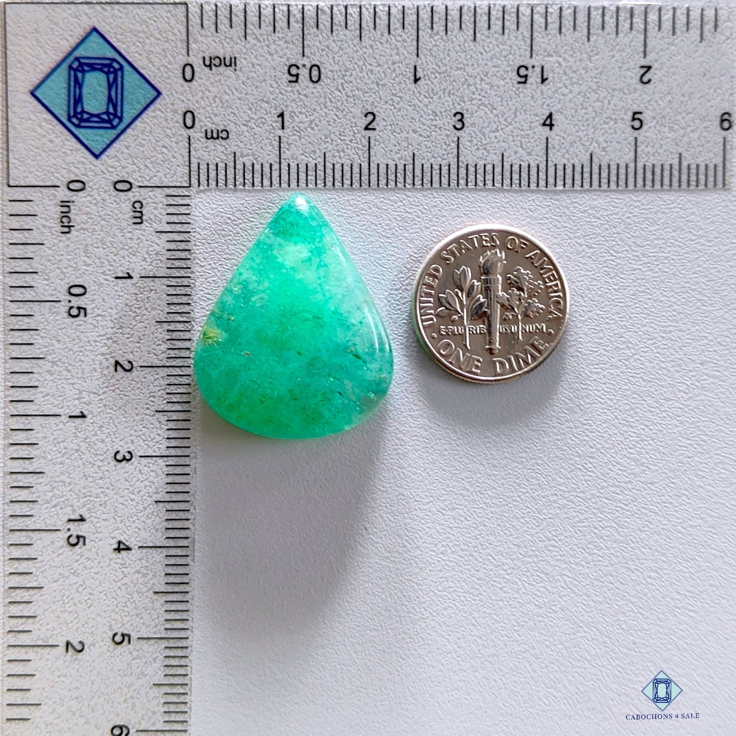 Green Strawberry Quartz Pear Cabochons