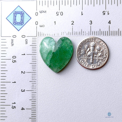 Green Strawberry Quartz Heart Carvings