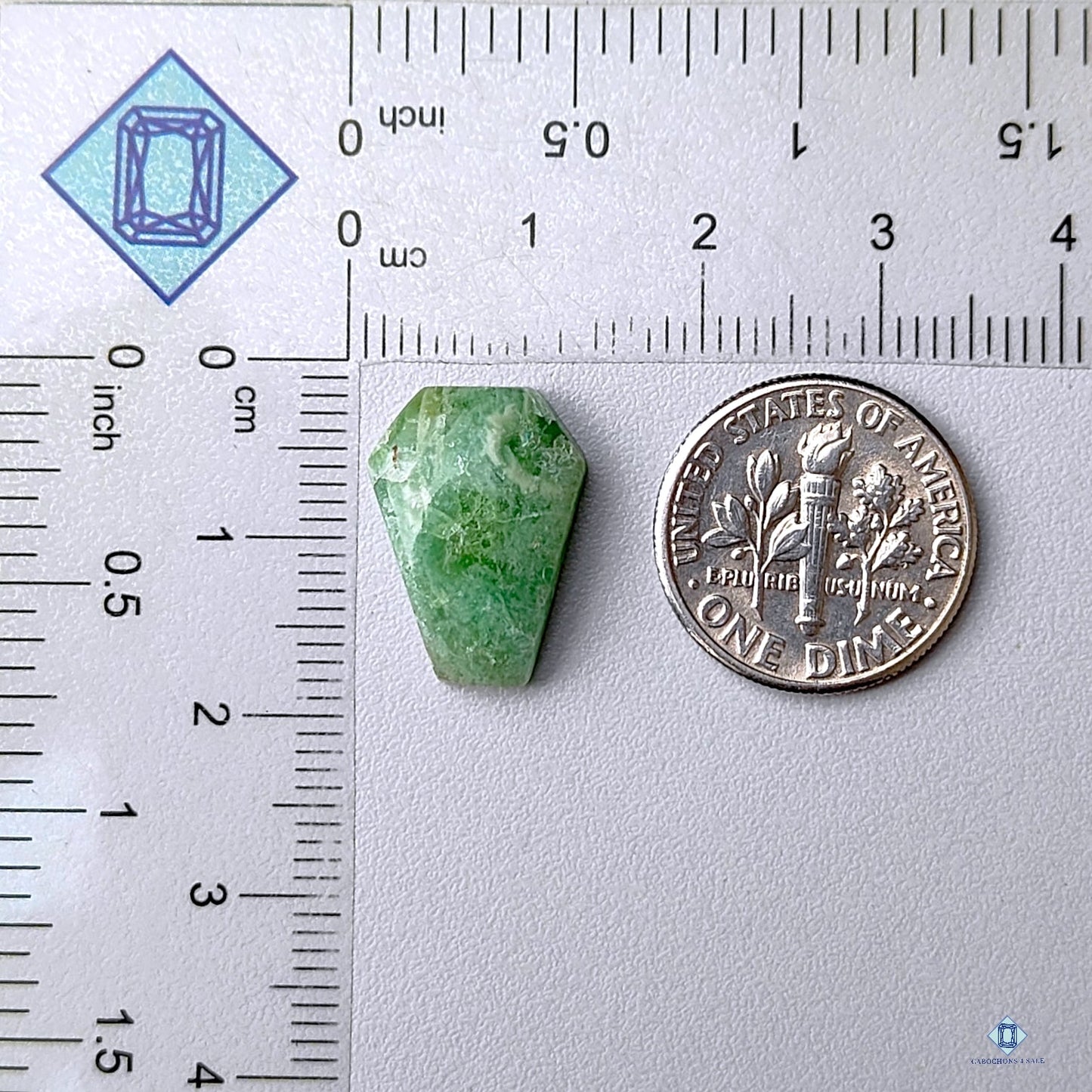 Green Strawberry Quartz Coffin Cabochons