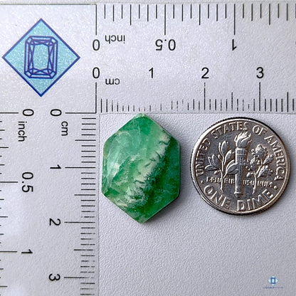 Green Strawberry Quartz Hexagon Cabochons