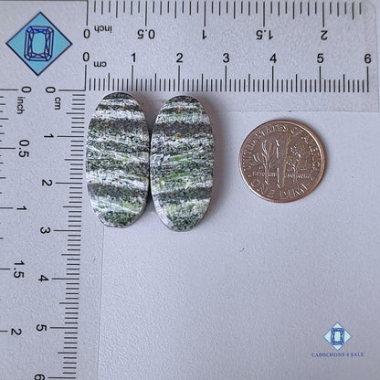 Natural Green Swiss Opal Gemstone Oval Pairs 28*13*5mm from Australia available for sale