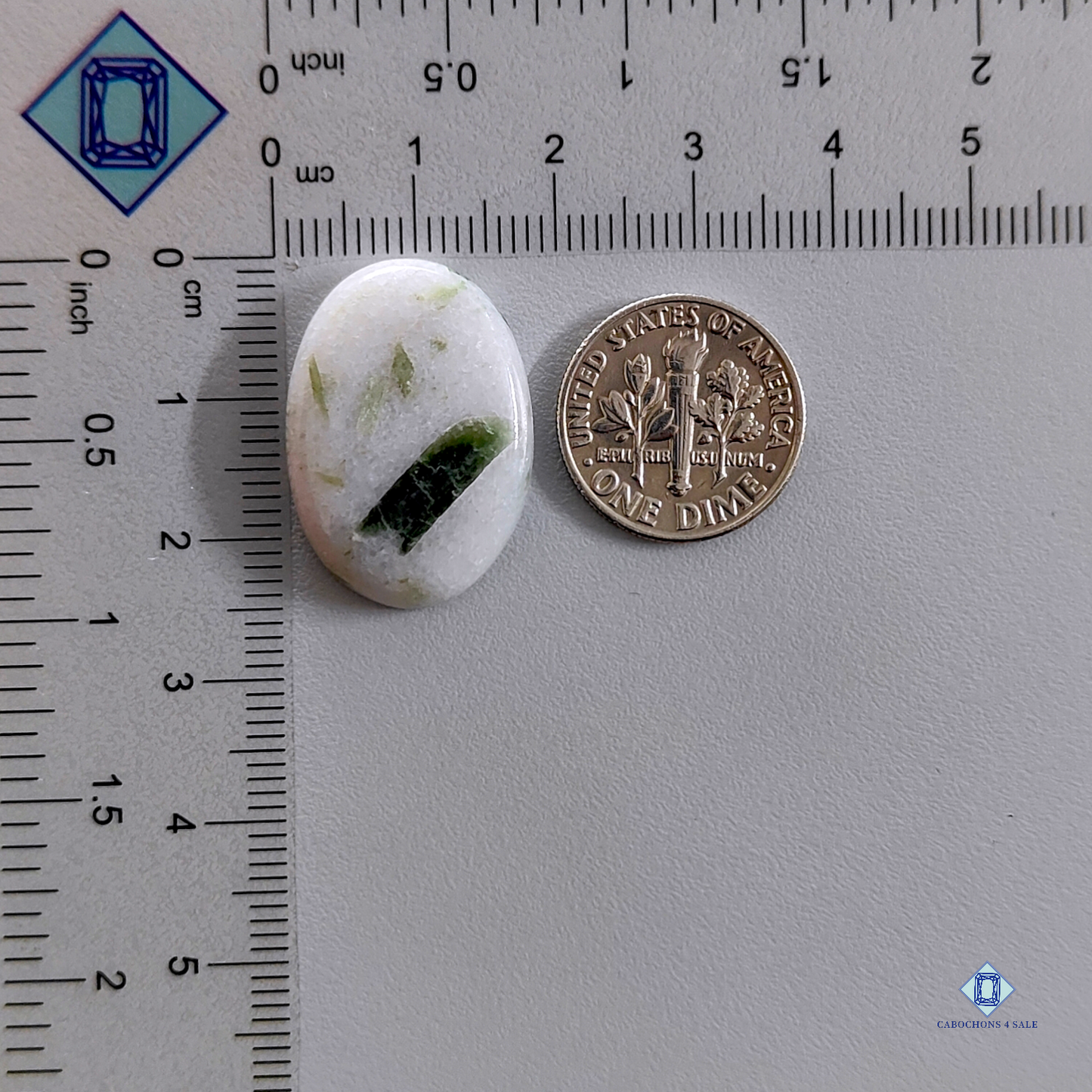 Green Tourmalated-Oval-Cabochons