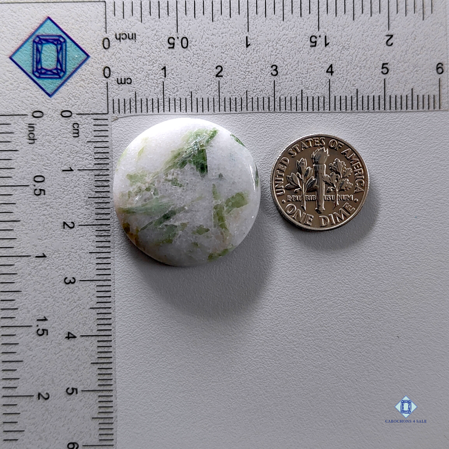 Green Tourmalated-Round-Cabochons