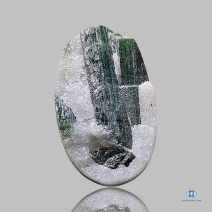 Green Tourmaline-Oval-Druzy