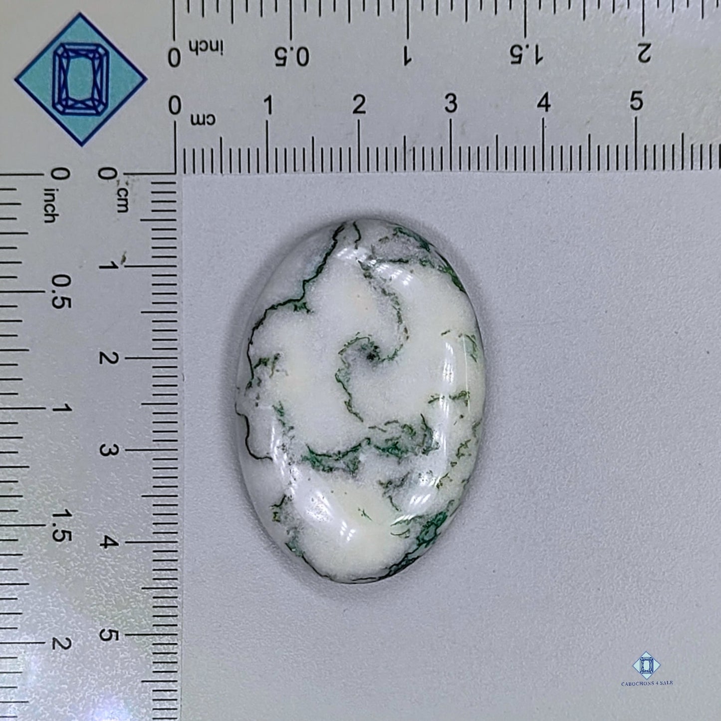 Green Tree Agate Oval Cabochons