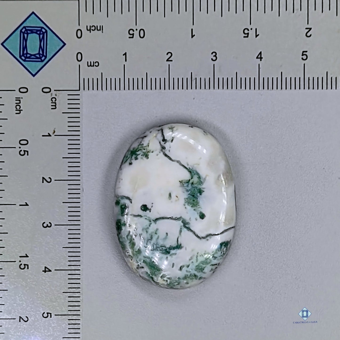 Green Tree Agate Oval Cabochons