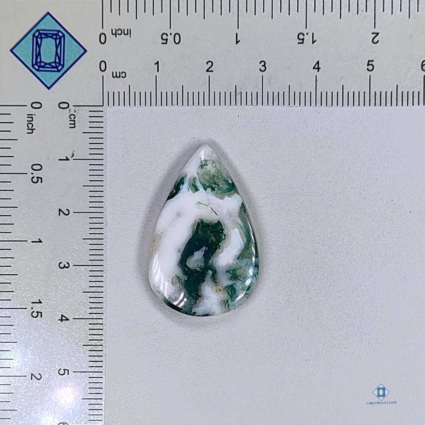 moss Agate Pear Cabochons