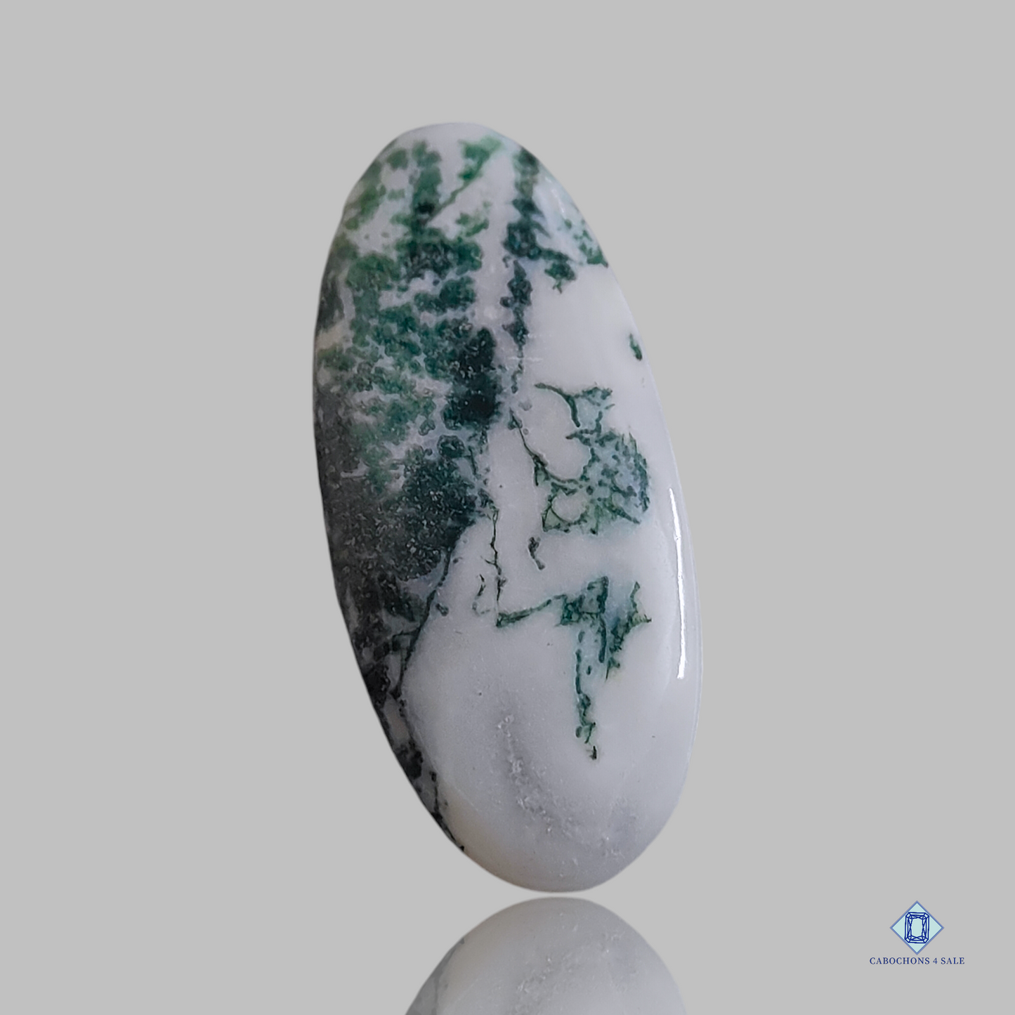 Green Tree agate-Oval-Cabochons