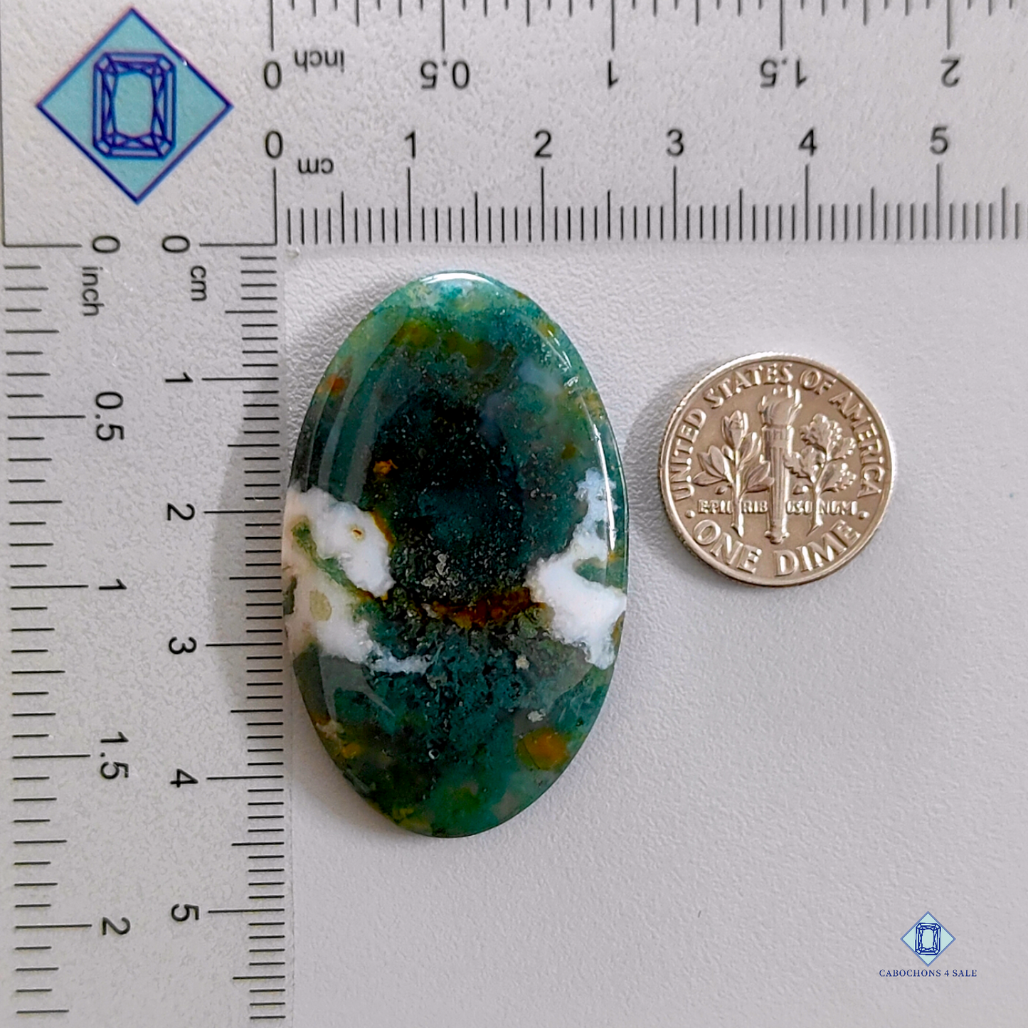 Green Tree agate-oval-Cabochons